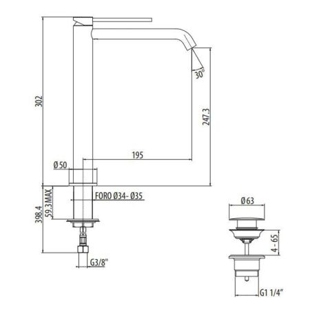 Смеситель Gattoni CIRCLE TWO 9150/91NO на биде черный