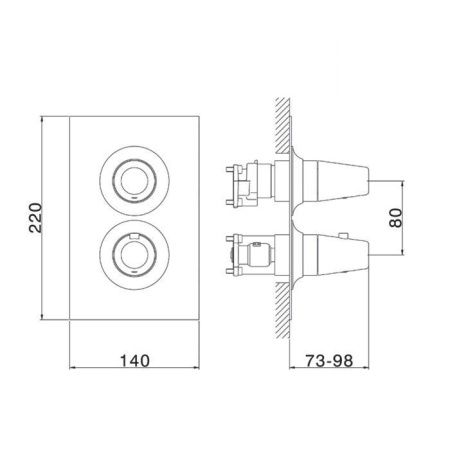 Смеситель для душа Cisal Vita VI0BT03021 встраиваемый в стену хром с термостатом
