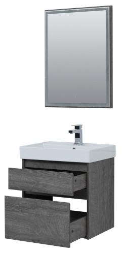 Комплект мебели: тумба с раковиной + зеркало Aquanet Nova Lite 00242920 60,5х45,7х145 напольный/подвесной - фото 4