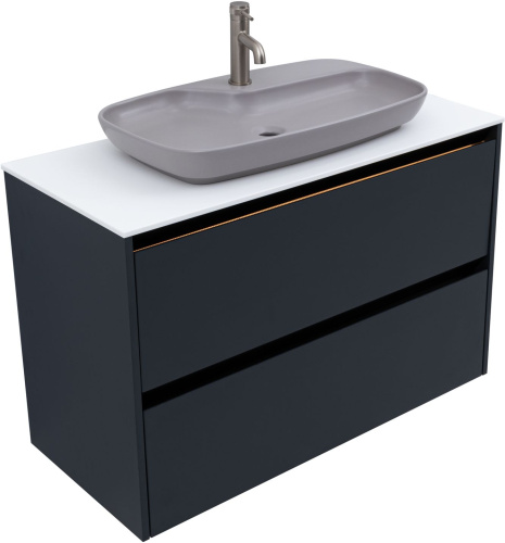 Тумба под раковину Allen Brau Activity 1.34006.AM 100х46х65 подвесная цвет черный - фото 5