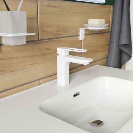 Смеситель IDDIS Slide SLIWT00i01 на раковину белый