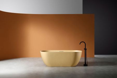 Ванна из искусственного камня Abber Frankfurt AM9941MS 170х75 отдельностоящая овальная с каркасом