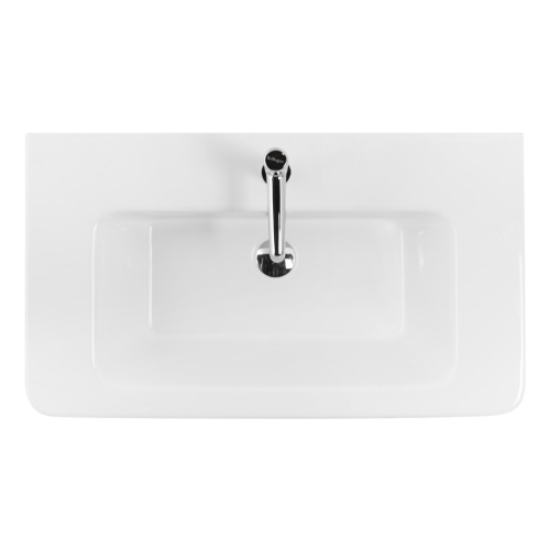 Раковина керамическая BelBagno Urban 12080-KL 80х46 накладная цвет белый 1 отверстие под смеситель - фото 3