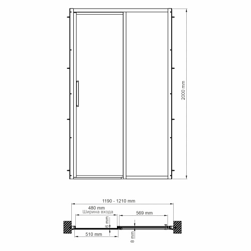 Душевая дверь WasserKRAFT Lopau 32S 32S05R 120x200 стекло прозрачное 6 мм - фото 4
