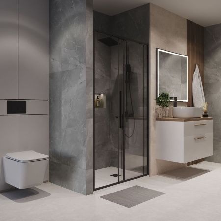 Душевая дверь Niagara Nova NG-84-14AB 140х195 стекло прозрачное профиль черный