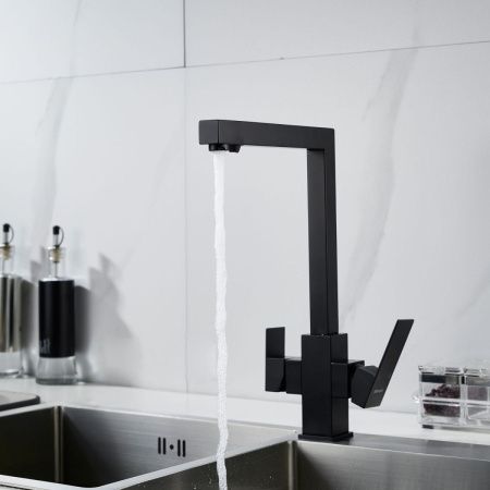 Смеситель для кухни Shevanik S148H на мойку черный