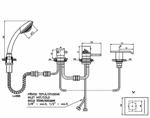 Смеситель RavSlezak DT273.5PZ на борт ванны золото - фото 2