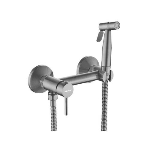 Гигиенический душ со смесителем Shevanik S107T оружейная сталь - фото 2