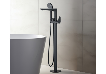 Смеситель Aquatek БЕТТА AQ1145MB напольный черный матовый