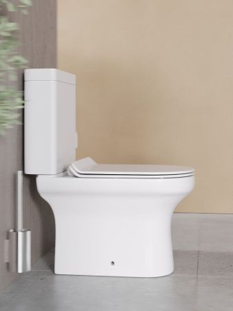 Унитаз напольный с бачком Agger AT04000 белый с сиденьем микролифт безободковый смыв торнадо