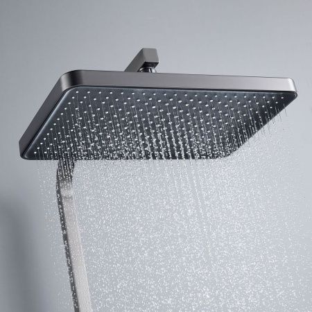 Душевая стойка Shevanik S4636T настенная цвет оружейная сталь