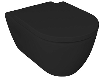 Чаша унитаза подвесная Hatria FUSION A0Y1CC02 цвет черный матовый без сиденья безободковая душевой смыв