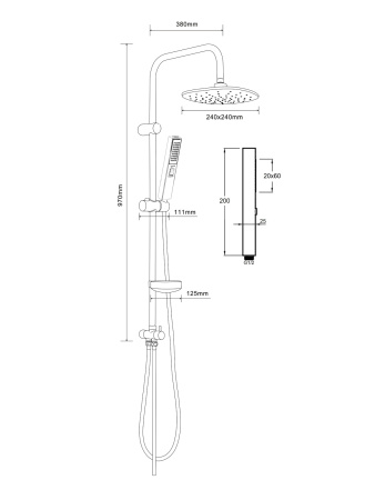 Душевая стойка Agger Marine S002cr настенная цвет хром