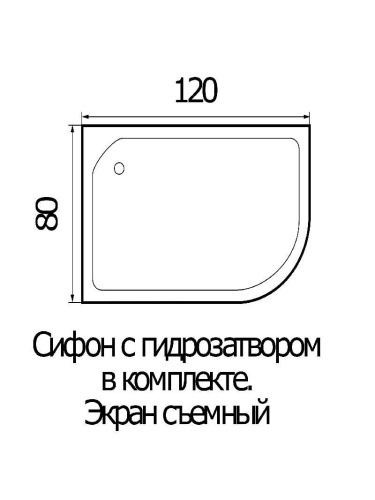 Душевой поддон WEMOR 120/80/24 R (10000000688) 120х80 акрил белый - фото 2
