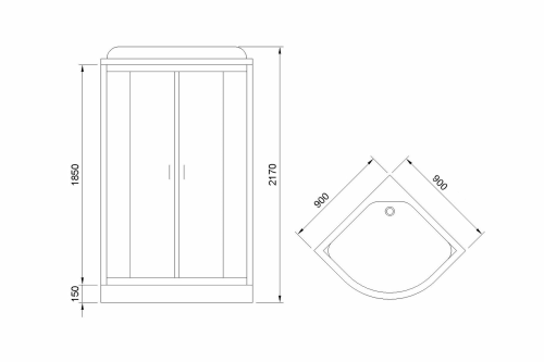 Душевая кабина Royal Bath НК RB90HK4-MM 90х90 четверть круга - фото 5