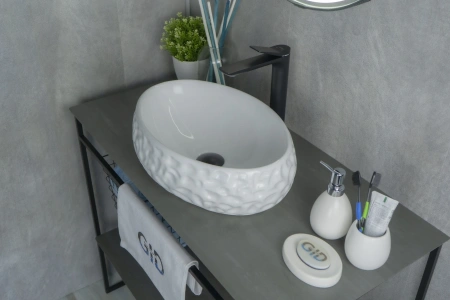 Раковина керамическая Gid Lago 51187 50х30 накладная цвет белый без отверстий под смеситель