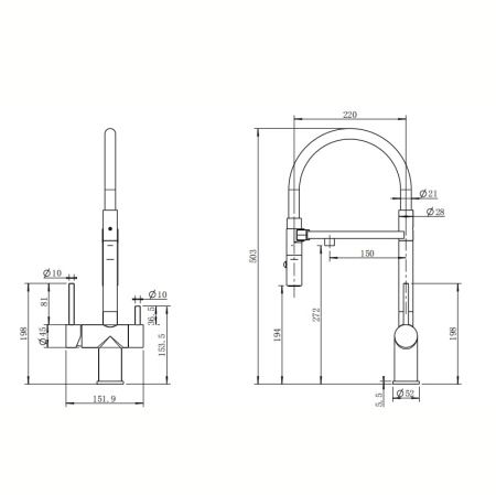 Смеситель для кухни Reflexion Lago RX9901SS на мойку нержавеющая сталь