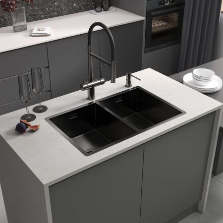 Смеситель для кухни Reflexion Lago RX9901BL на мойку вороненая сталь