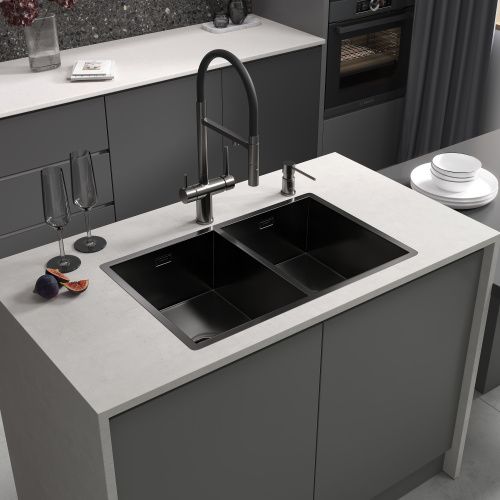 Смеситель для кухни Reflexion Lago RX9901BL на мойку вороненая сталь - фото 3