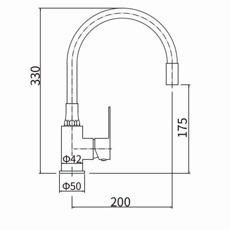 Смеситель для кухни Fashun A54101-6 на мойку зеленый/сатин
