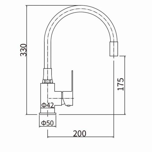 Смеситель для кухни Fashun A54101-12 на мойку серый/сатин - фото 3