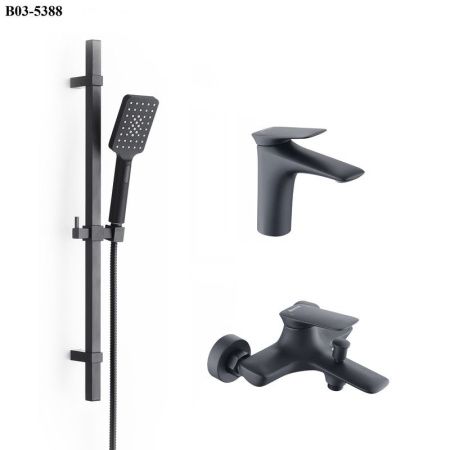 Душевая стойка Bond Cube B03-5388 настенная цвет черный