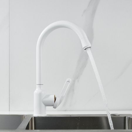 Смеситель для кухни Raffine F103C на мойку белый