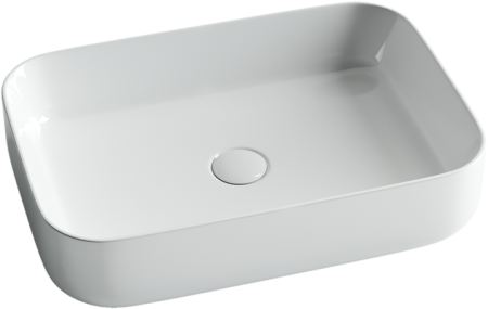 Раковина из сантехнического фарфора Ceramica Nova ELEMENT CN5004 60х40 накладная цвет белый без отверстий под смеситель