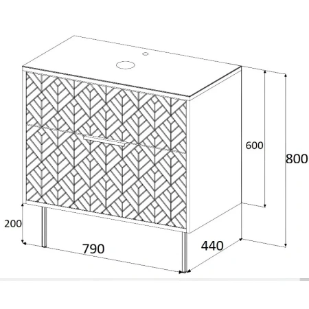 Тумба под раковину 1MarKa Forest Ц0000008654 80х40 цвет белый