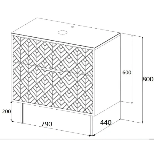 Тумба под раковину 1MarKa Forest Ц0000008654 80х44х60 цвет белый - фото 2
