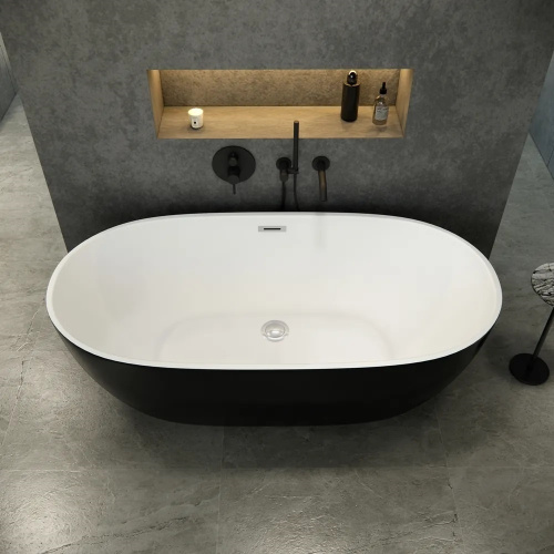 Ванна акриловая Cerutti SPA CT10877 170х75 отдельностоящая овальная - фото 2