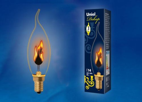 Лампа декоративная Uniel Red-Flame (Ред-Фламе) IL-N-C35-3/RED-FLAME/E14/CL - фото 2