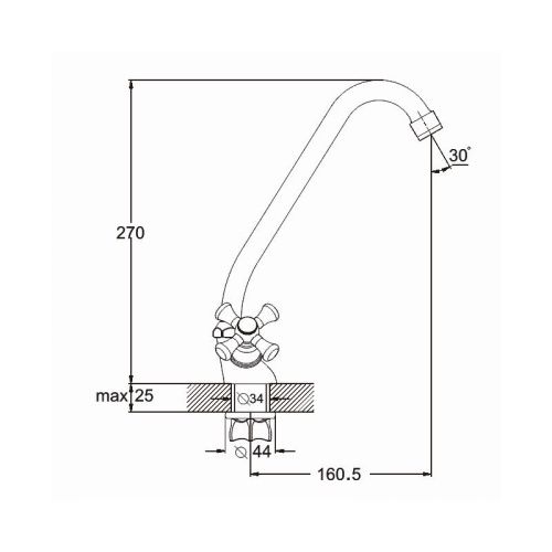 Смеситель для кухни G.Lauf QST QST4-A827 на столешницу хром - фото 3