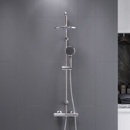 Душевая стойка Dorff Futura D0710400 настенная цвет хром с термостатом