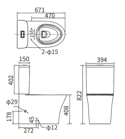 Бачок для унитаза Arrow AS8232D
