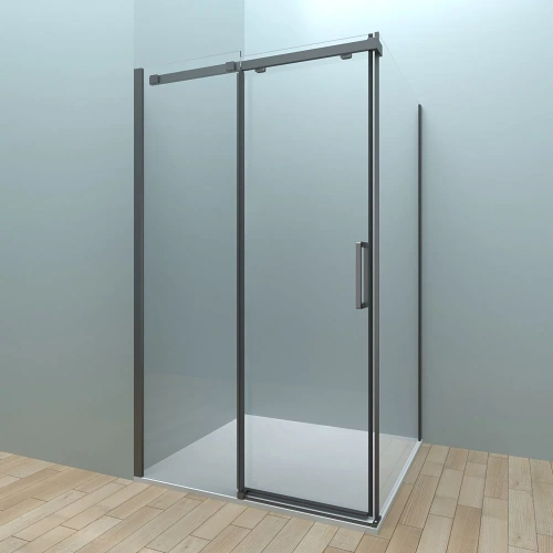 Душевой уголок Veconi Rovigo RV070-16090PR-01-19C4 160х90 стекло прозрачное профиль черный без поддона - фото 2 Душевой уголок Veconi Rovigo RV070-16090PR-01-19C4 160х90 стекло прозрачное профиль черный без поддона - фото 2