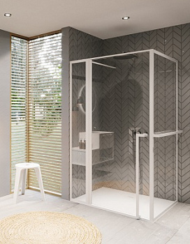 Душевой уголок Riho LUCID G005016121 110х80 стекло прозрачное профиль черный без поддона