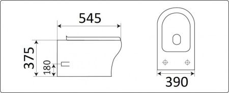 Унитаз подвесной CeramaLux CL2100 белый с сиденьем микролифт безободковый каскадный смыв