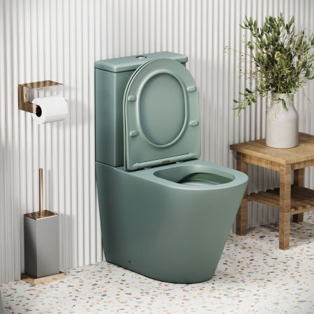 Унитаз напольный с бачком Grossman Color GR-4480MNMS мятный с сиденьем безободковый каскадный смыв