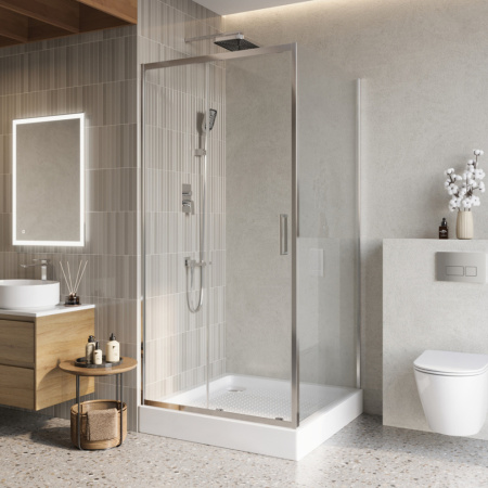 Душевой уголок BelBagno LUCE LUCE-A-1-100/100-C-Cr стекло прозрачное 6 мм