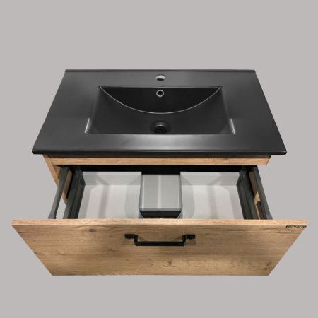 Тумба с раковиной Comforty Бредфорд 00004149064CF 80х50 напольная цвет коричневый