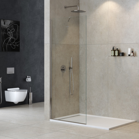 Душевая перегородка Cezares LIBERTA LIBERTA-L-1-TB-95-C-Cr 95х195 стекло прозрачное профиль хром глянцевый