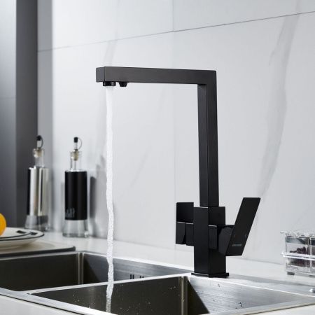 Смеситель для кухни Shevanik S148H на мойку черный