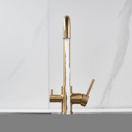 Смеситель для кухни Shevanik S228G на мойку золото