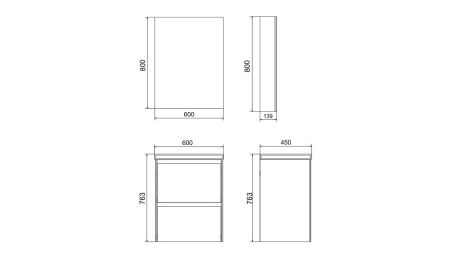 Тумба под раковину Velvex KLAUFS tpKLA.60.2Y-616.216 60х40 подвесная цвет белый