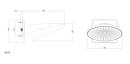 Верхний душ Vincea Inspire VSHD-3I5CMB черный матовый