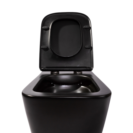 Унитаз подвесной CHARUS EWC700-114В черный с сиденьем микролифт безободковый каскадный смыв