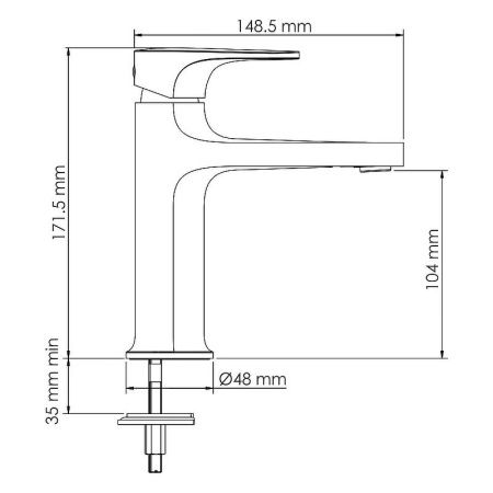 Смеситель Wasserkraft Weida 3100 3103 на раковину хром