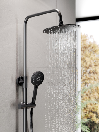 Душевая стойка Agger Brilliant A0393344 настенная цвет черный