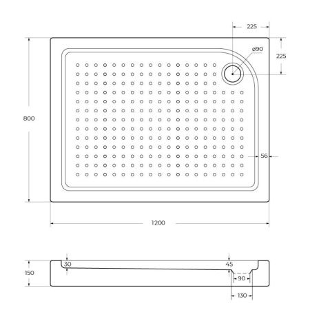Душевой поддон акриловый BelBagno TRAY-BB-AH-120/80-15-W-R 120х80 белый с ножками